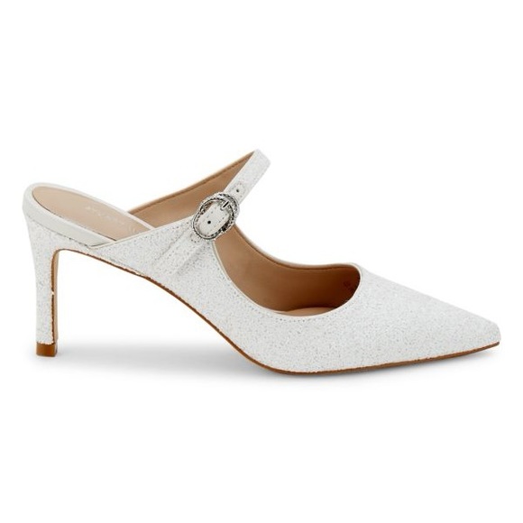 Women’s 9 Stuart Weitzman crystal buckle 75 glitter heeled mule - Picture 3 of 12